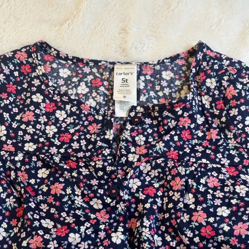 Girl's Carters Floral Blouse sz 5T